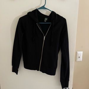 small black crop hoodie jacket